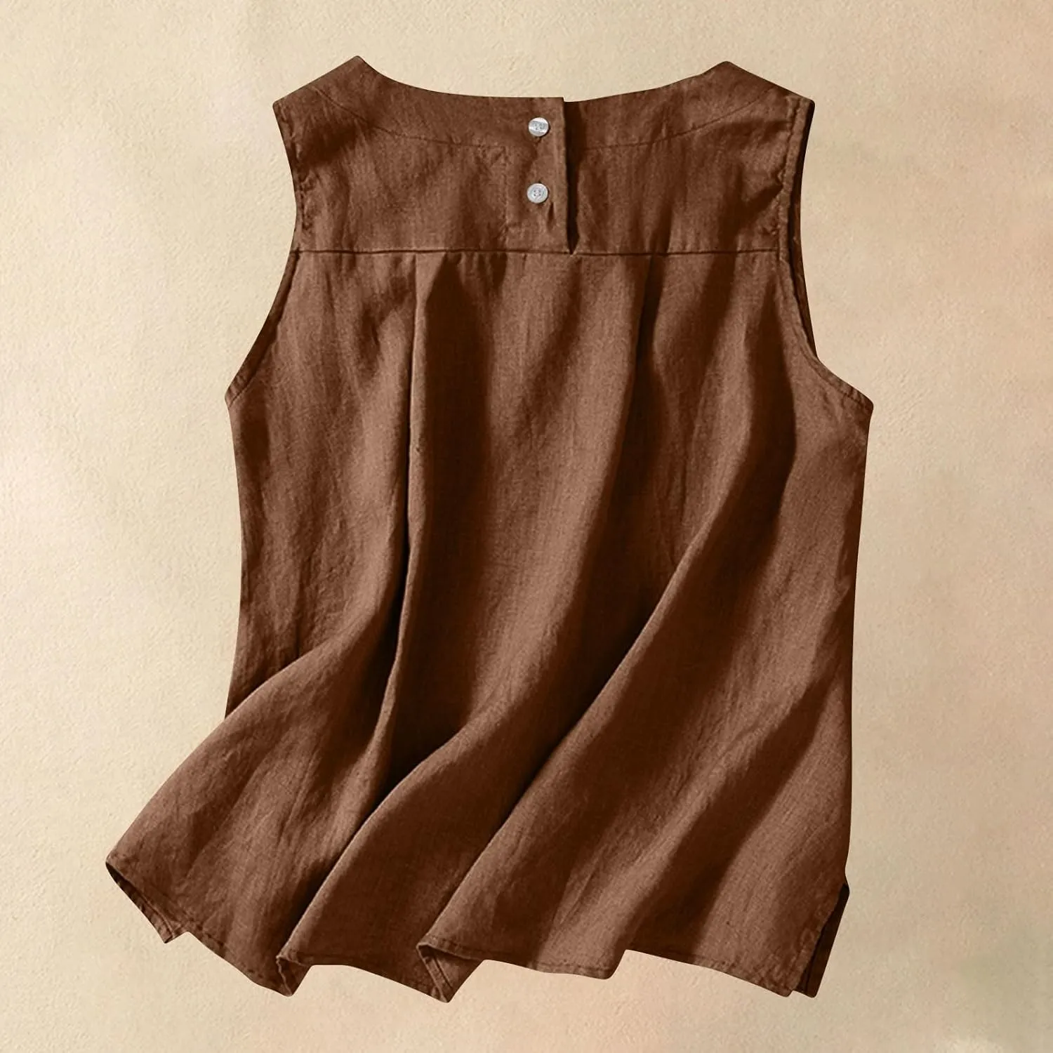 Linen Tank Tops for Women Loose Fit Cropped Slit Sleeveless Shirts Casual Basic Camisole Blouses 2025 Summer Tanks