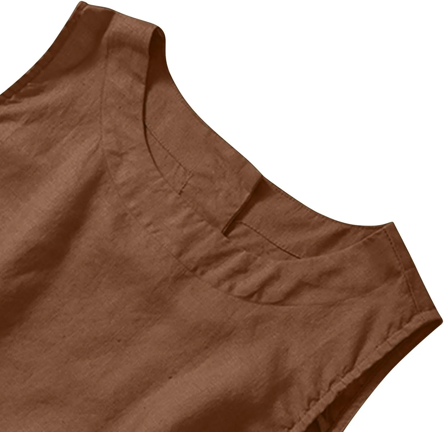Linen Tank Tops for Women Loose Fit Cropped Slit Sleeveless Shirts Casual Basic Camisole Blouses 2025 Summer Tanks