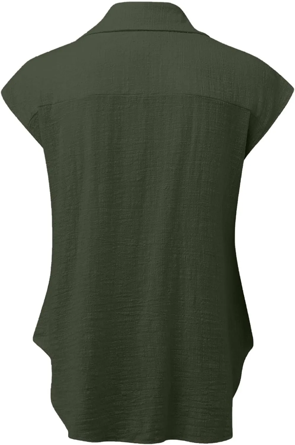 Linen Tops for Women Cap Sleeve Tops for Dressy Button Down Shirts Solid Color Blouse Slim Fit Shirts Tops