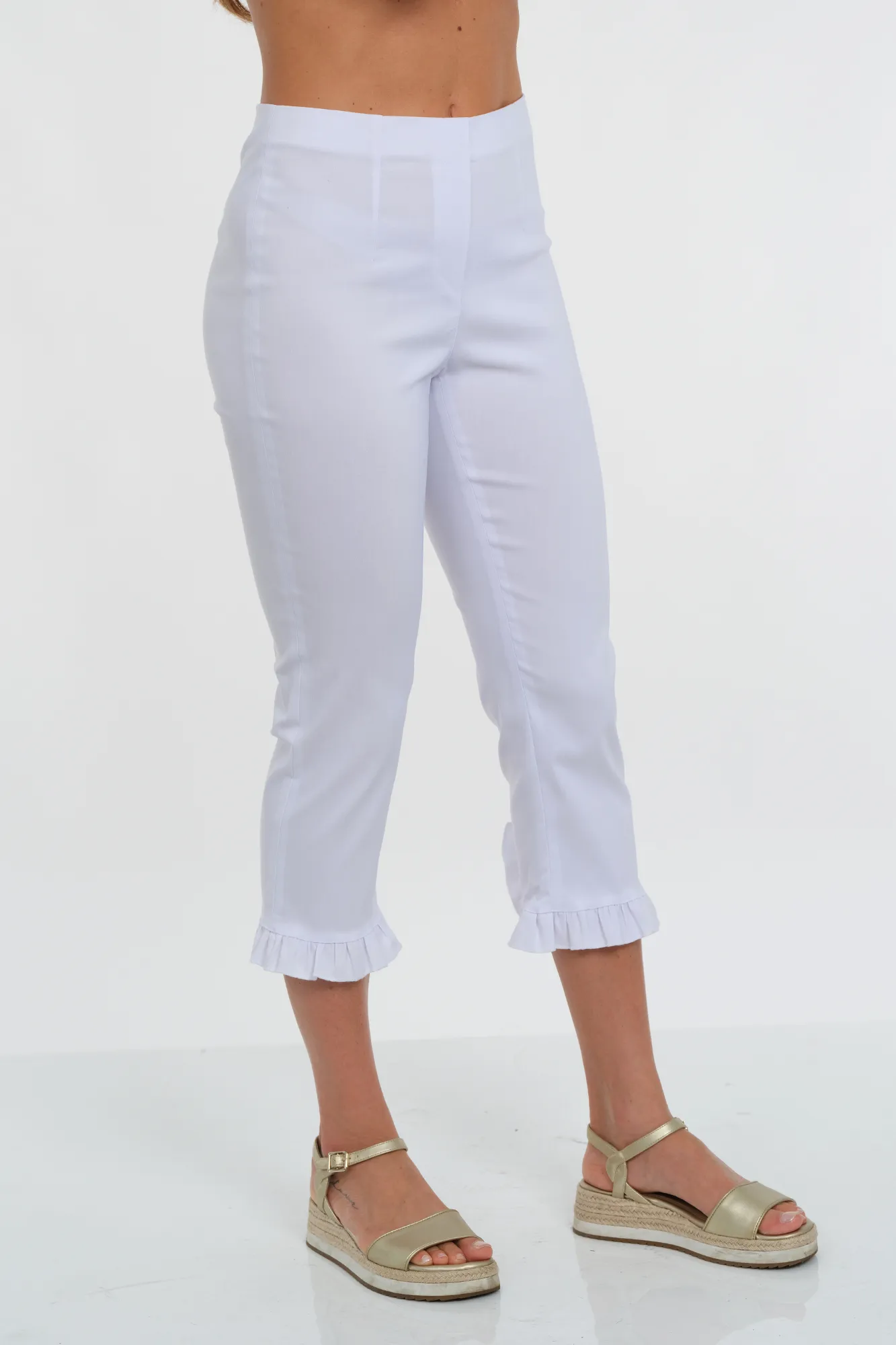 LIOR Women's Ruffle Bottom Pull-On Capri Made In France - "Fly"