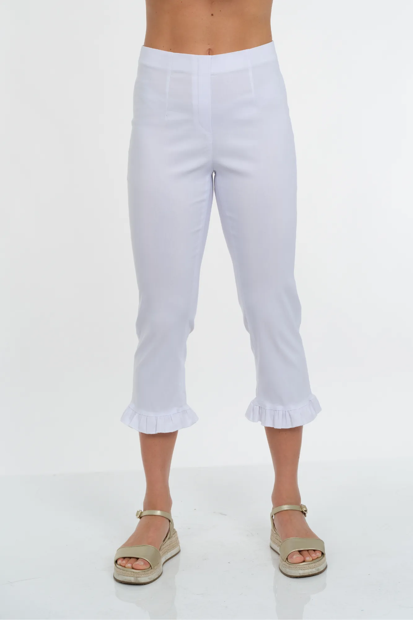 LIOR Women's Ruffle Bottom Pull-On Capri Made In France - "Fly"
