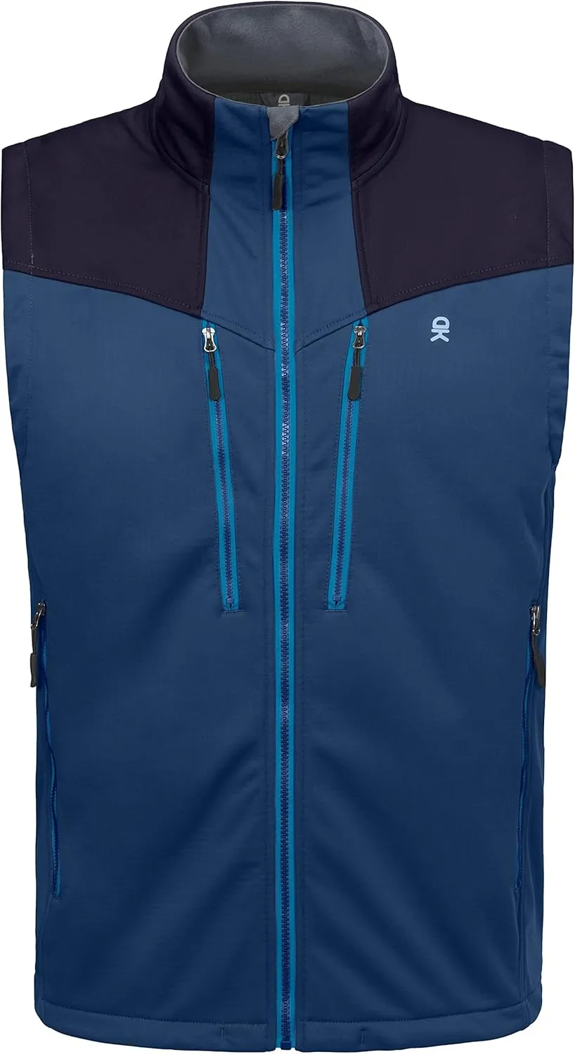 Little Donkey Andy Men's Lightweight Fleece Lined Outdoor Vests Windproof Sleeveless Jackets for Hiking Travel Golf