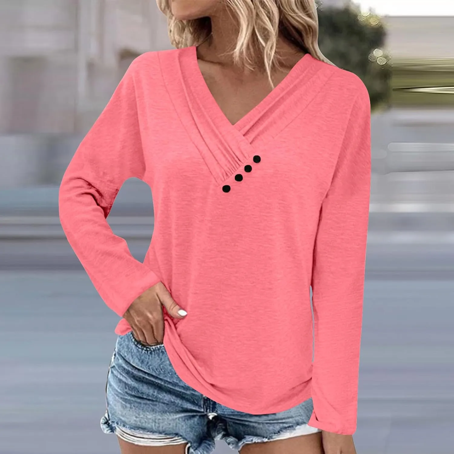 Long Sleeve Shirts for Women Womens Blouses Casual Fall Hippie Shirts Cute Tops Floral Tunics Tops Crew Neck Shirts