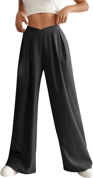 Loose Fit for Women Fall Summer Sport Athletic High Cut Flare Wide Leg Trousers Pants Women 2025