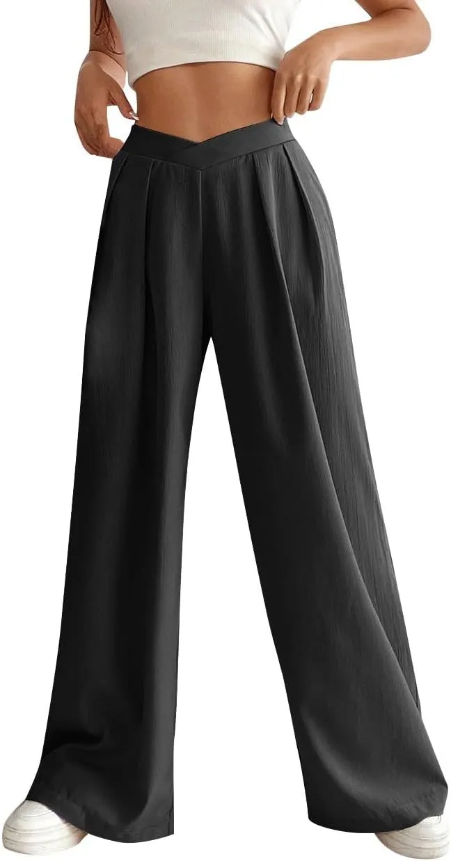 Loose Fit for Women Fall Summer Sport Athletic High Cut Flare Wide Leg Trousers Pants Women 2025