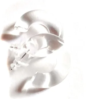 Lucite Earrings Clear Thick Hoop Earrings 1 inch Hoops Vintage Hoops