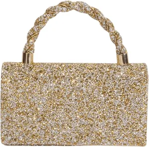 MakeMeChic Women's Evening Bags Glitter Top Handle Single Strap Clutch Handbag Mini Shoulder Bags