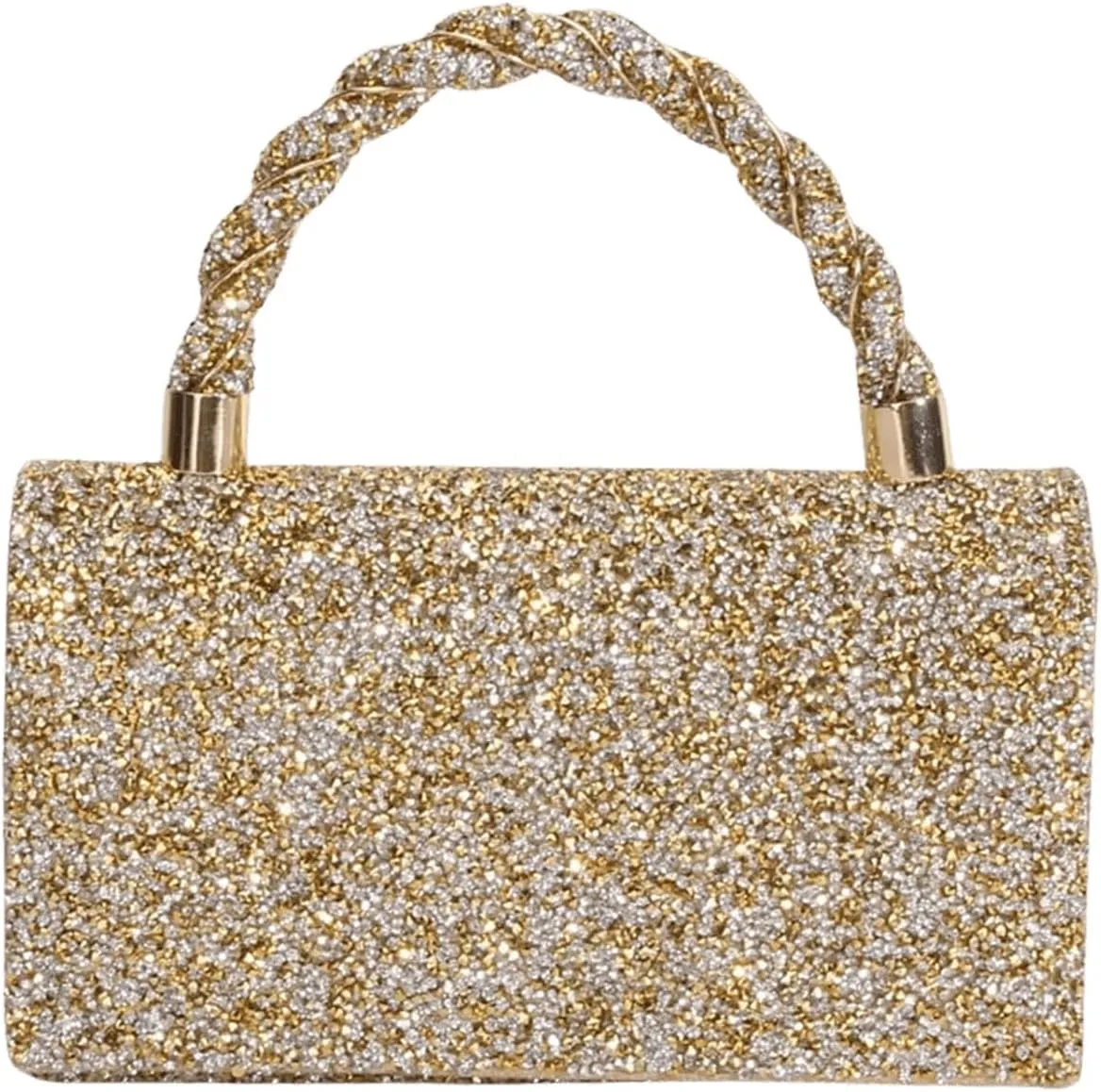 MakeMeChic Women's Evening Bags Glitter Top Handle Single Strap Clutch Handbag Mini Shoulder Bags