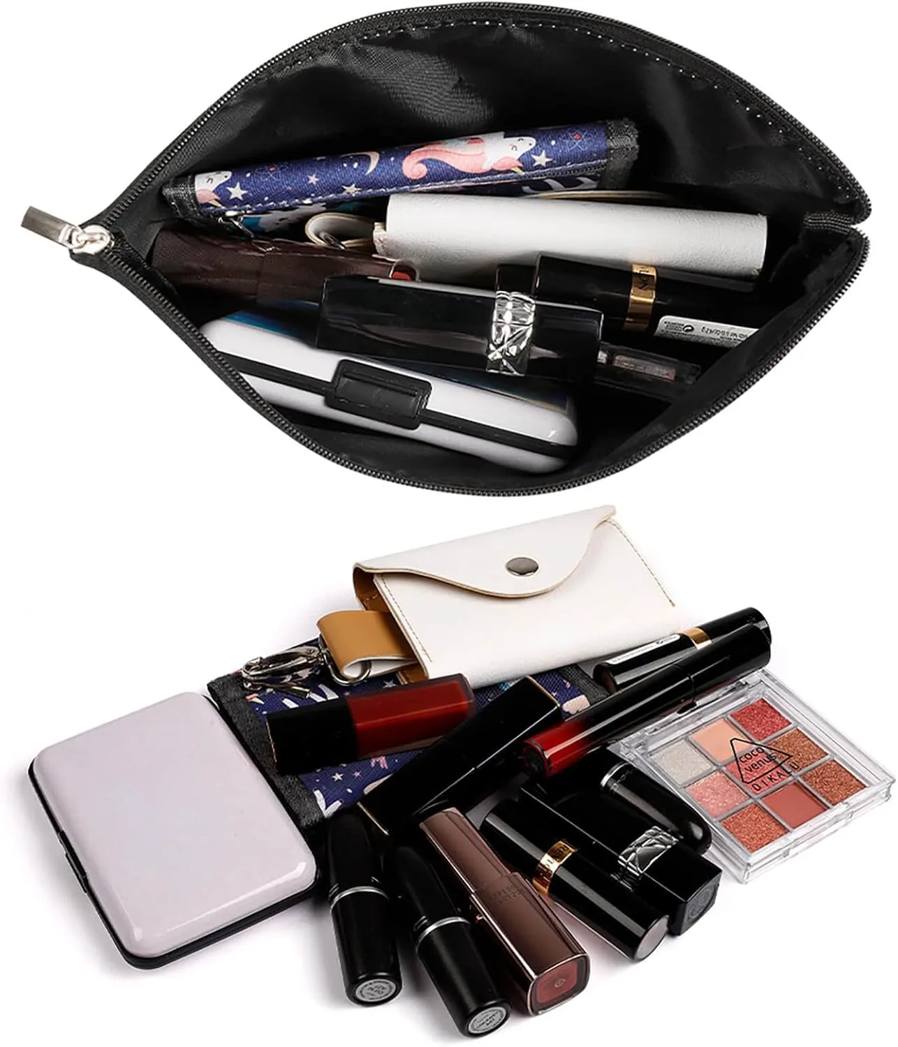 Makeup Bag Travel Cosmetic Bag Portable Purple Moon Night Sky Toiletry Bag Large Capacity Zipper Pouch Makeup Organizer Case Waterproof Toiletry Pouch for Women Men