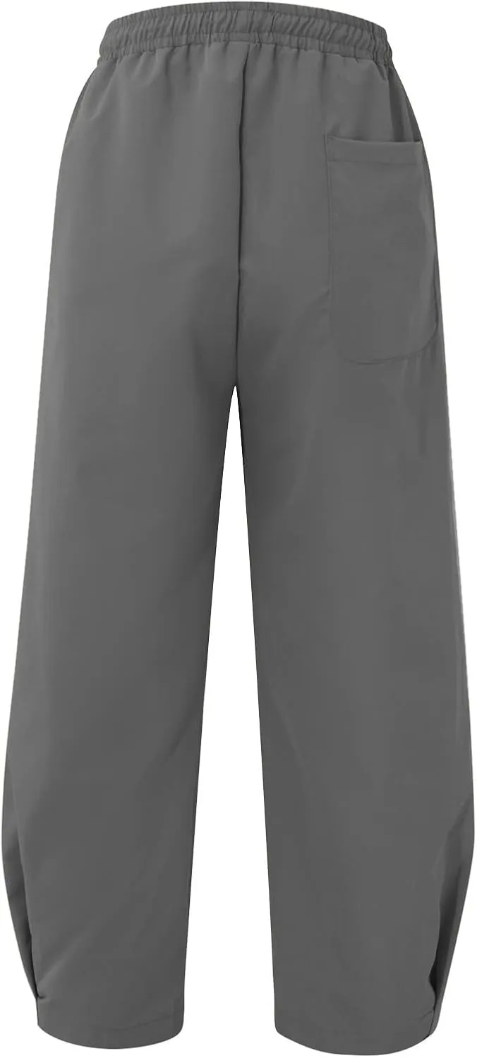 Men Baggy Aladdin Harem Pants Pleated Cinch Bottom Breathable Hippie Pants Stretchy Lightweight Drop Crotch Trousers