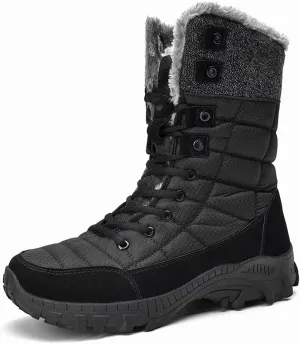 Mens Boots Winter Plush Men's Snow Boots Super Warm Men's Hiking Boots Waterproof Men's Boots Outdoor Motorcycle Boots Sneakers