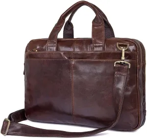 Mens Briefcases Genuine Leather Laptop Bags, Messenger Bags, Business Work Laptop Handbag Shoulder Bags