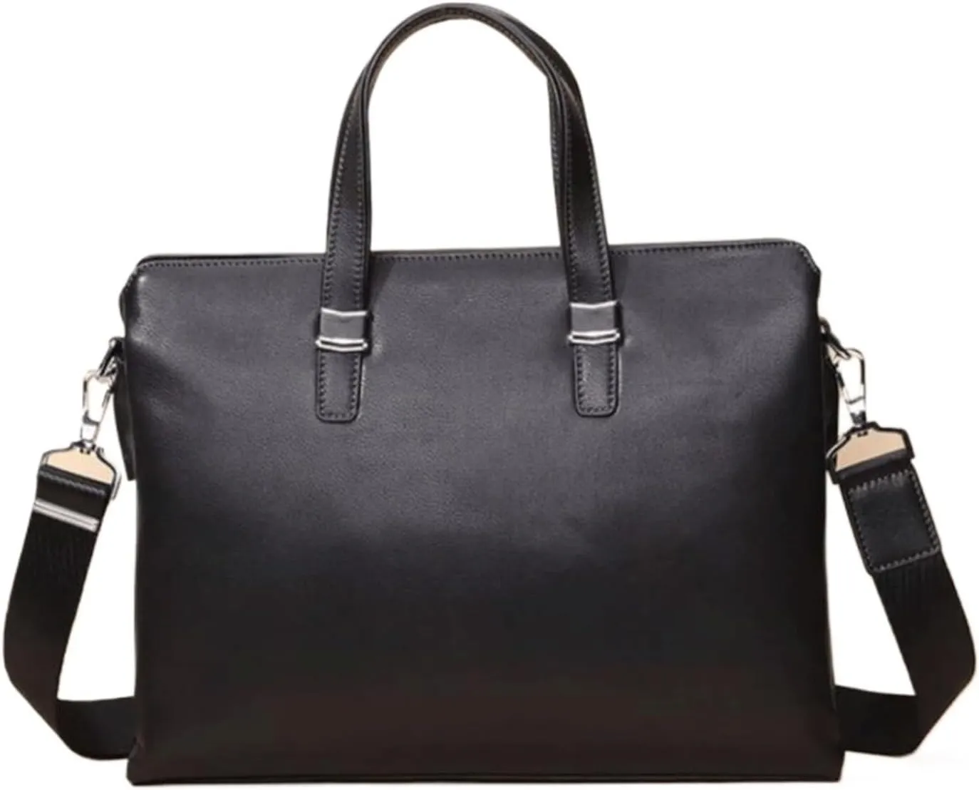 Mens Business Briefcases Shoulder Bags Handbags Messenger Bags Genuine Leather Laptop Bags Crossbody Bags 14.6Inch