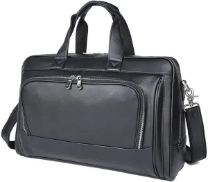 Mens Business Handbags, Briefcases, Messenger Shoulder Bags, Genuine Leather Laptop Bags, Computers Backpacks (Color : Black)
