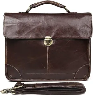 Mens Business Handbags, Genuine Leather Laptop Bags, Briefcases for Men, Messenger Shoulder Bags, Computers Bags (Color : Brown)