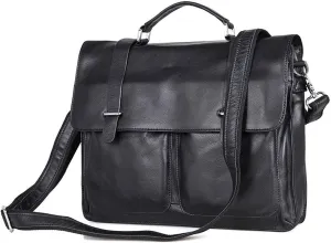 Mens Business Handbags, Messenger Shoulder Bags, Backpacks, Genuine Leather Briefcases (Color : Black)