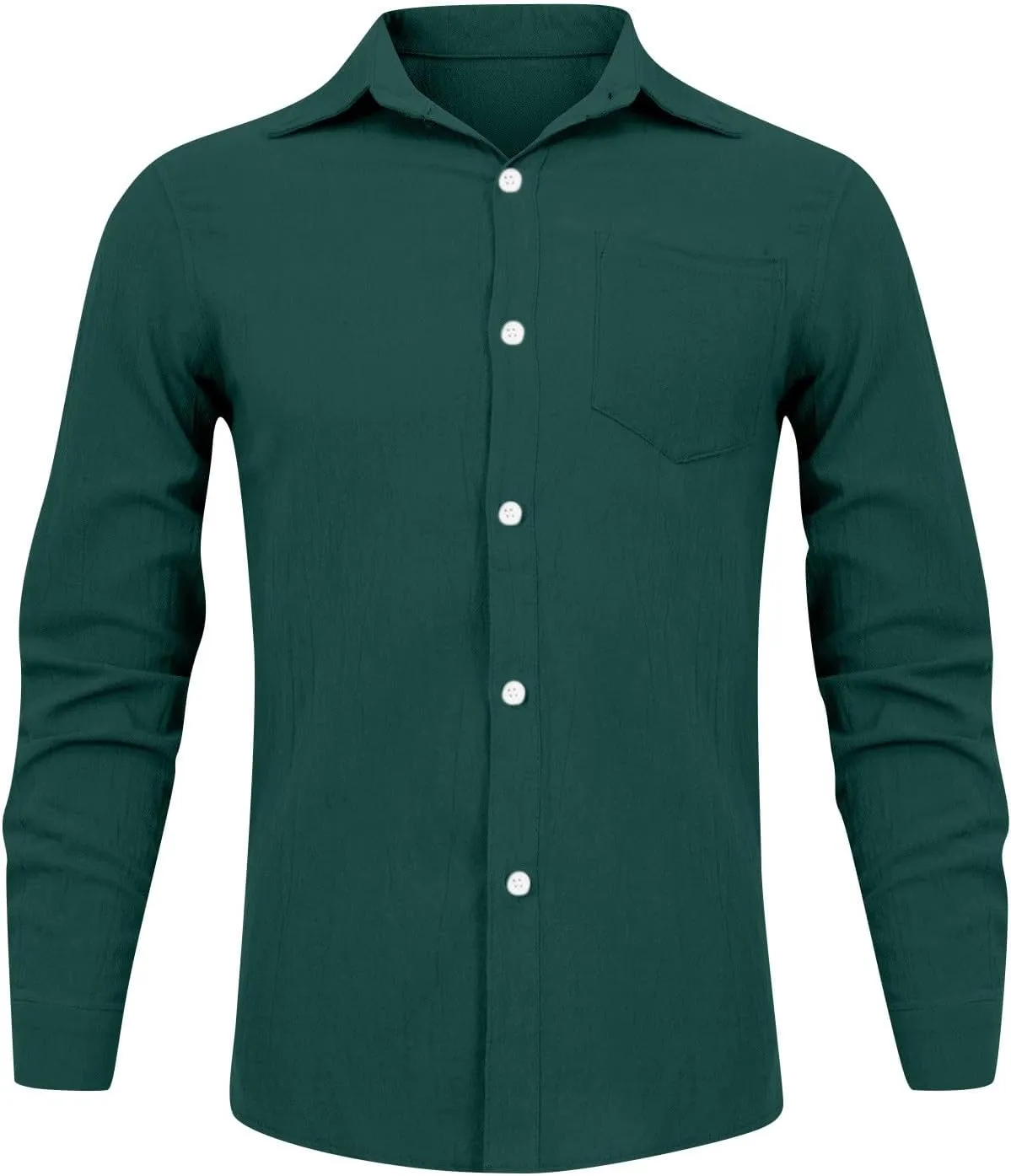 Men's Button Down Shirts Long Sleeve Casual Beach Shirts Vacation Wedding Party Vintage Dress Shirts with Pocket