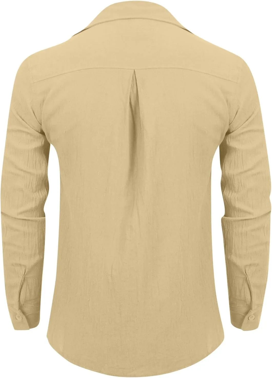 Men's Button Down Shirts Long Sleeve Casual Beach Shirts Vacation Wedding Party Vintage Dress Shirts with Pocket