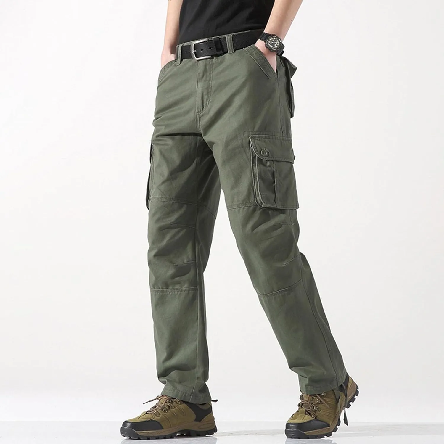 Mens Cargo Pant Drying Casual Pants Multi Pocket Outdoor Sports Hiking Loose Workout Joggers Stretch Sweatpants Mens