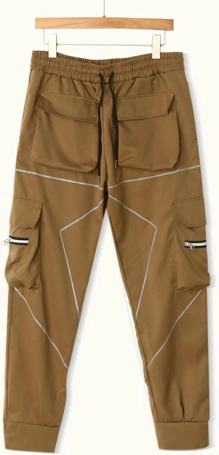 Men's Cargo Sweatpants Sports Jogging Trousers Men's Chinos Men's Cargo Pants Elastic Waistband Chino Slim Skinny