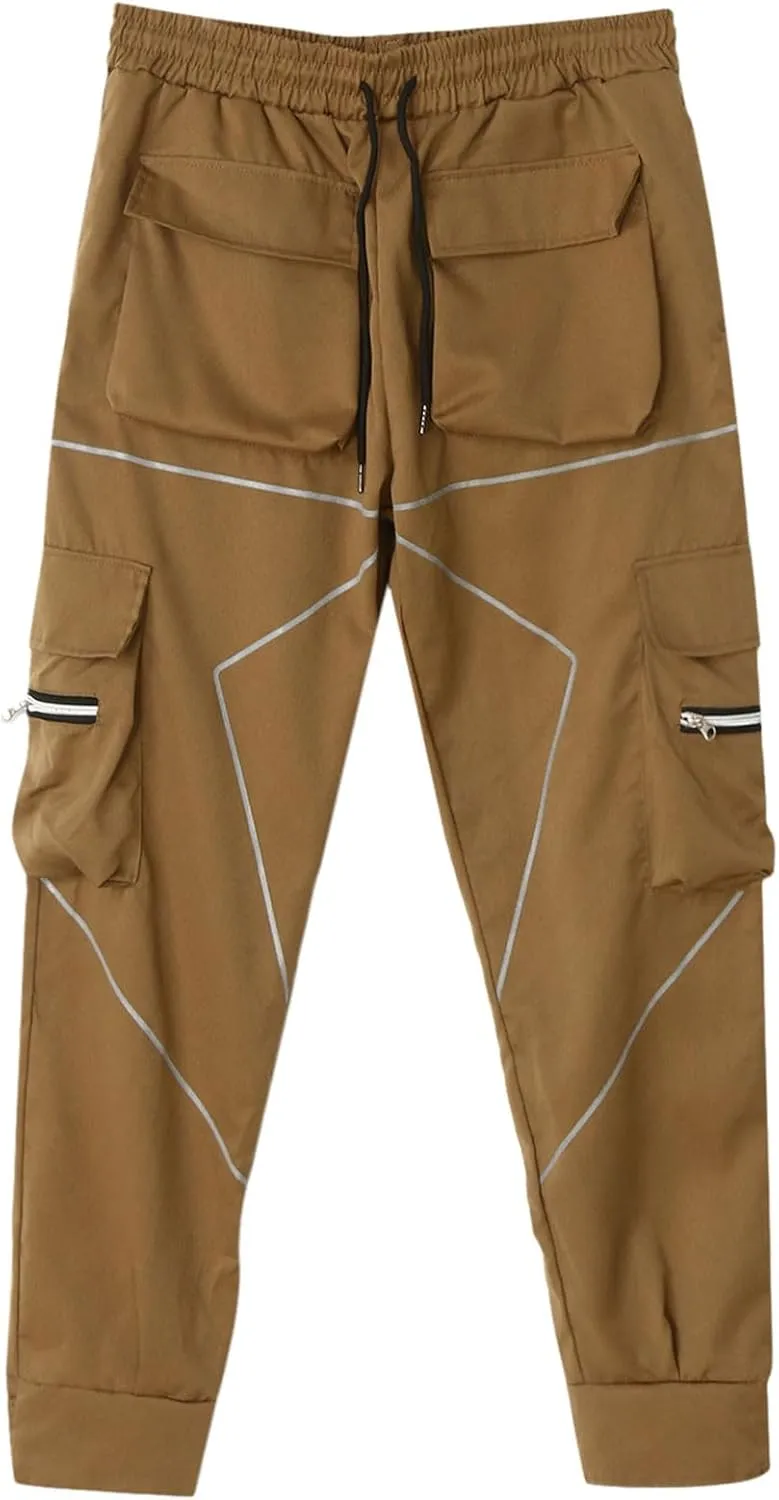 Men's Cargo Sweatpants Sports Jogging Trousers Men's Chinos Men's Cargo Pants Elastic Waistband Chino Slim Skinny
