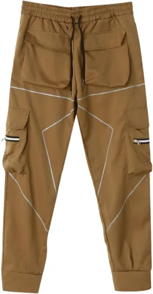Men's Cargo Sweatpants Sports Jogging Trousers Men's Chinos Men's Cargo Pants Elastic Waistband Chino Slim Skinny