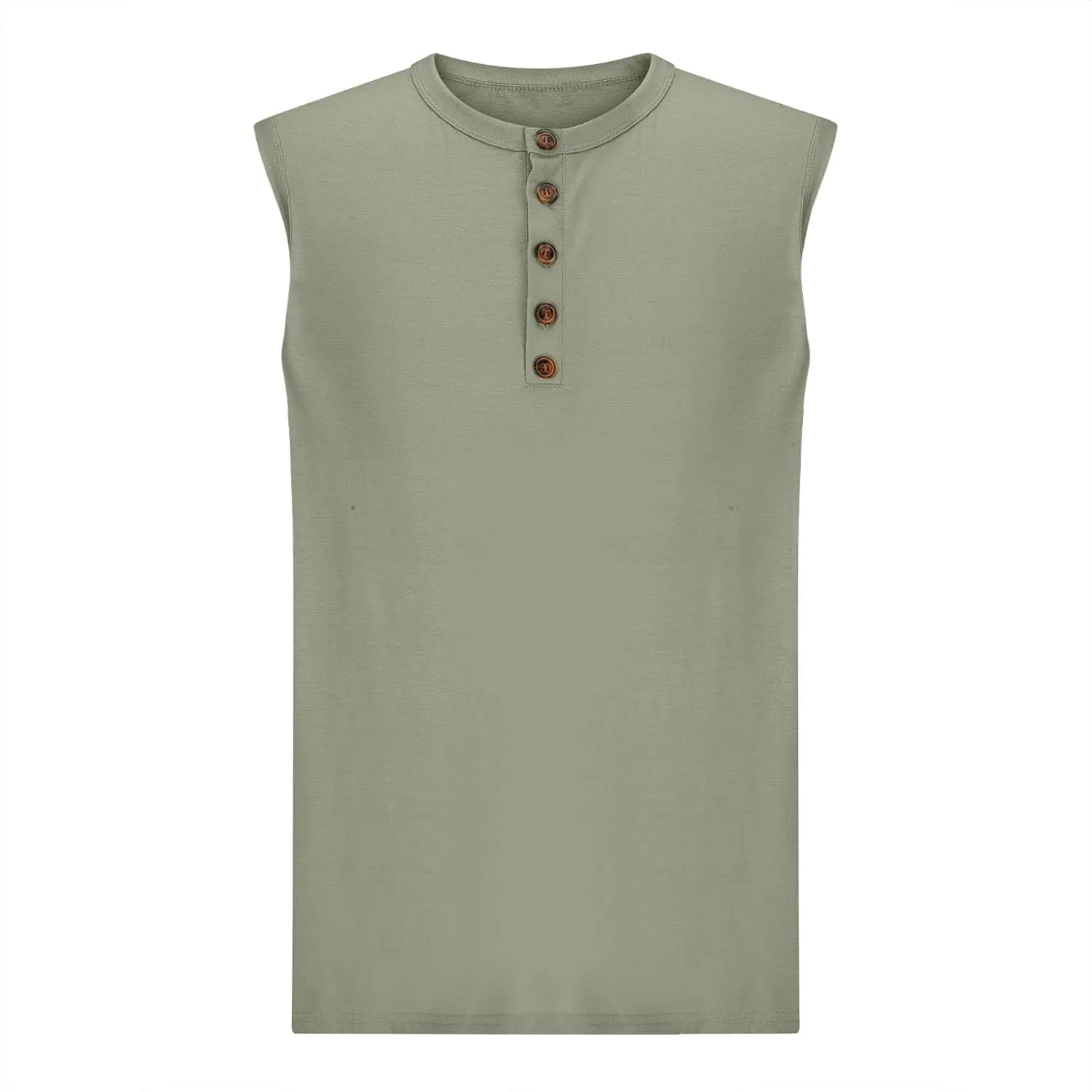 Men's Casual Tank Top Henley Shirt Summer Beach Hippie Shirt Half Button Sleeveless Muscle T Shirts Quick Dry Fitness Shirt