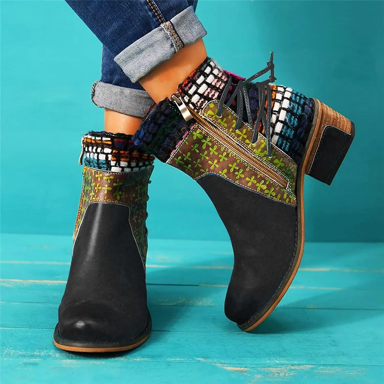 Men's Chelsea Ankle Dress Leather Buckle Strap Monk Boots Black Wide Width Booties Brown Black Lace Booties for Women Dressy Low Heel Wide Ankle Booties Ankle Boot Women Comfort