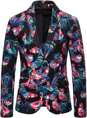 Men's Dress Suit Jacket Notched Lapel Slim Fit Stylish Blazer Men Party Blazer