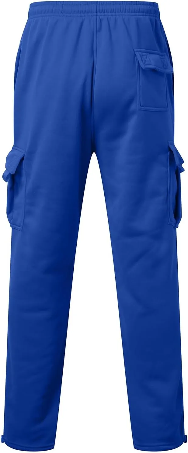 Mens Fleece Baggy Sweatpants Elastic Waist Heavyweight Joggers Pants with Pocket Loose Wide Leg Trousers Sweat Pants