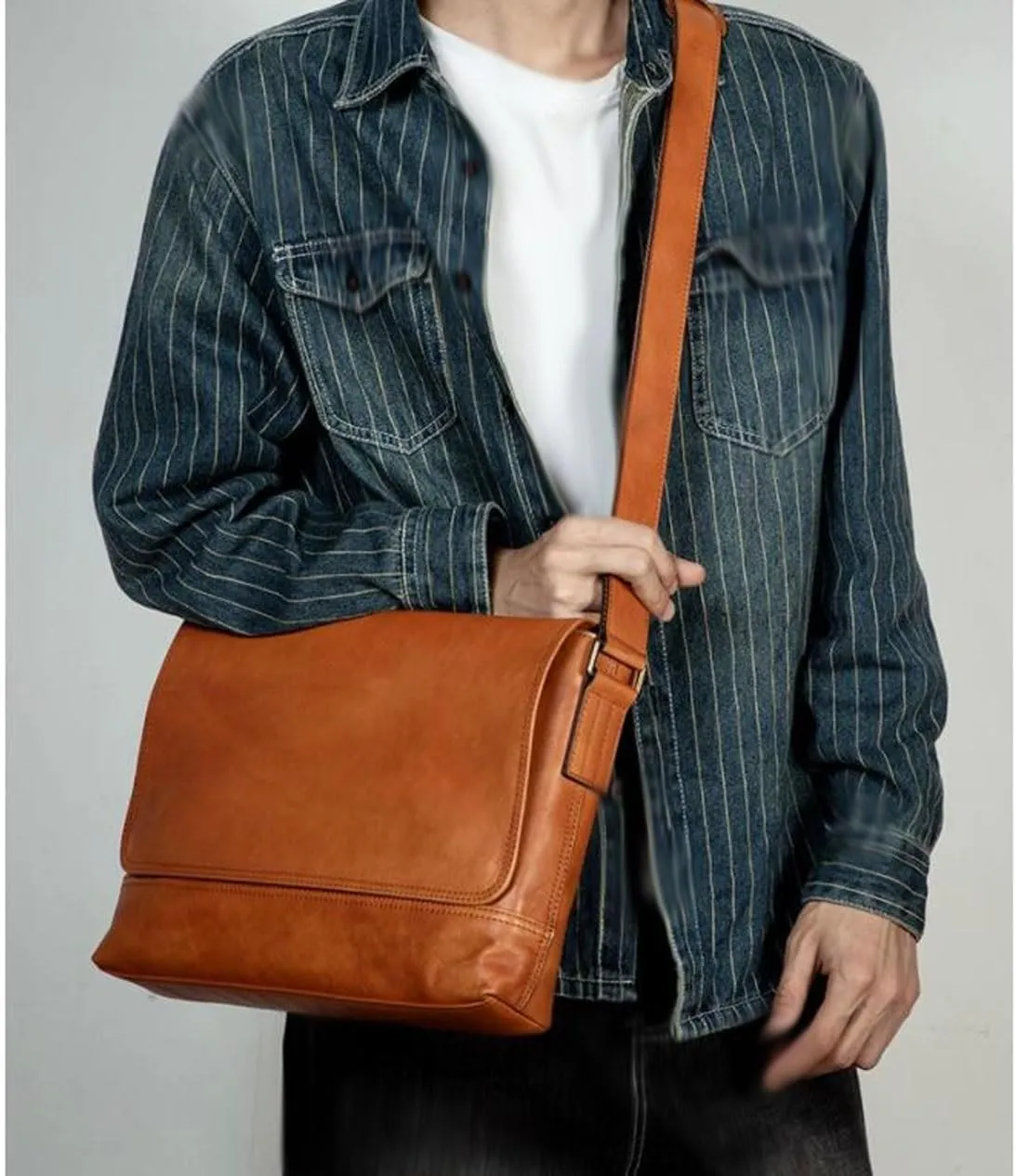 Mens Genuine Leather Laptop Bags Business Briefcases Crossbody Bags Messenger Shoulder Bags Casual Daypack