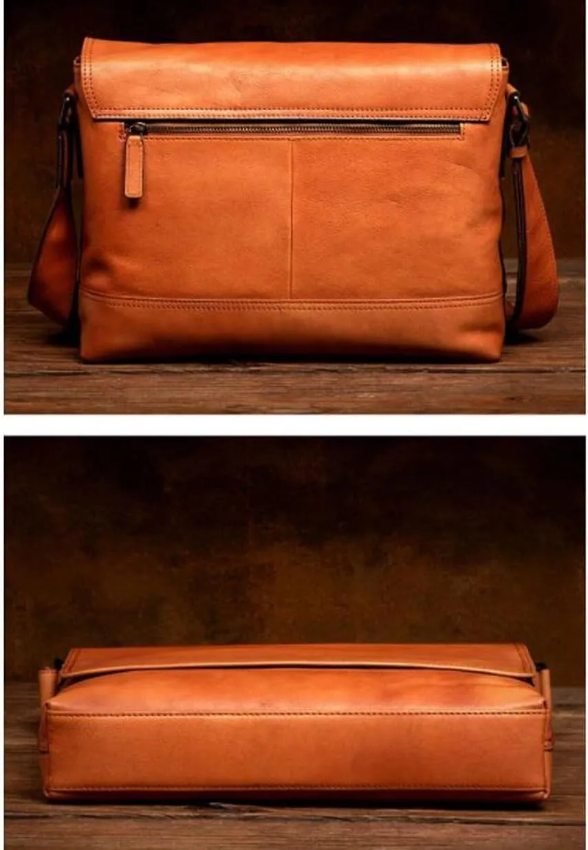 Mens Genuine Leather Laptop Bags Business Briefcases Crossbody Bags Messenger Shoulder Bags Casual Daypack