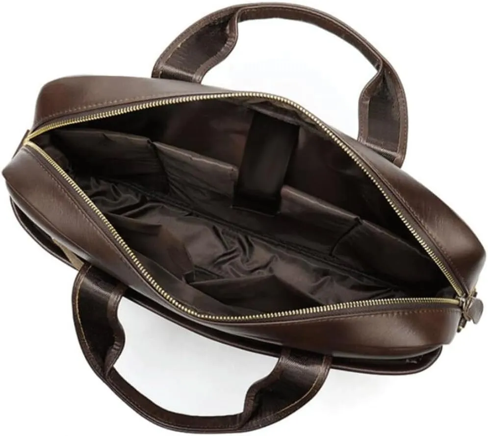 Mens Handbags Briefcases Messenger Shoulder Bags Genuine Leather Crossbody Bags Laptop Bags Computers Bags 15.5Inch