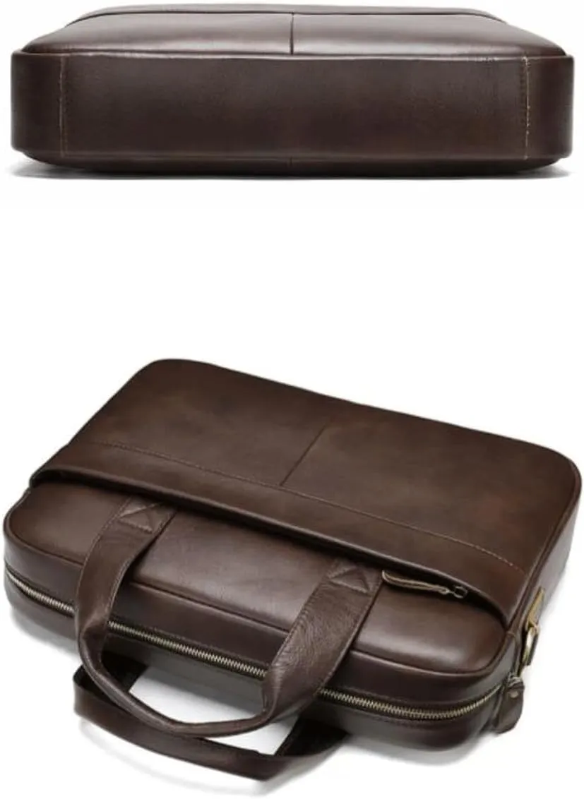 Mens Handbags Briefcases Messenger Shoulder Bags Genuine Leather Crossbody Bags Laptop Bags Computers Bags 15.5Inch