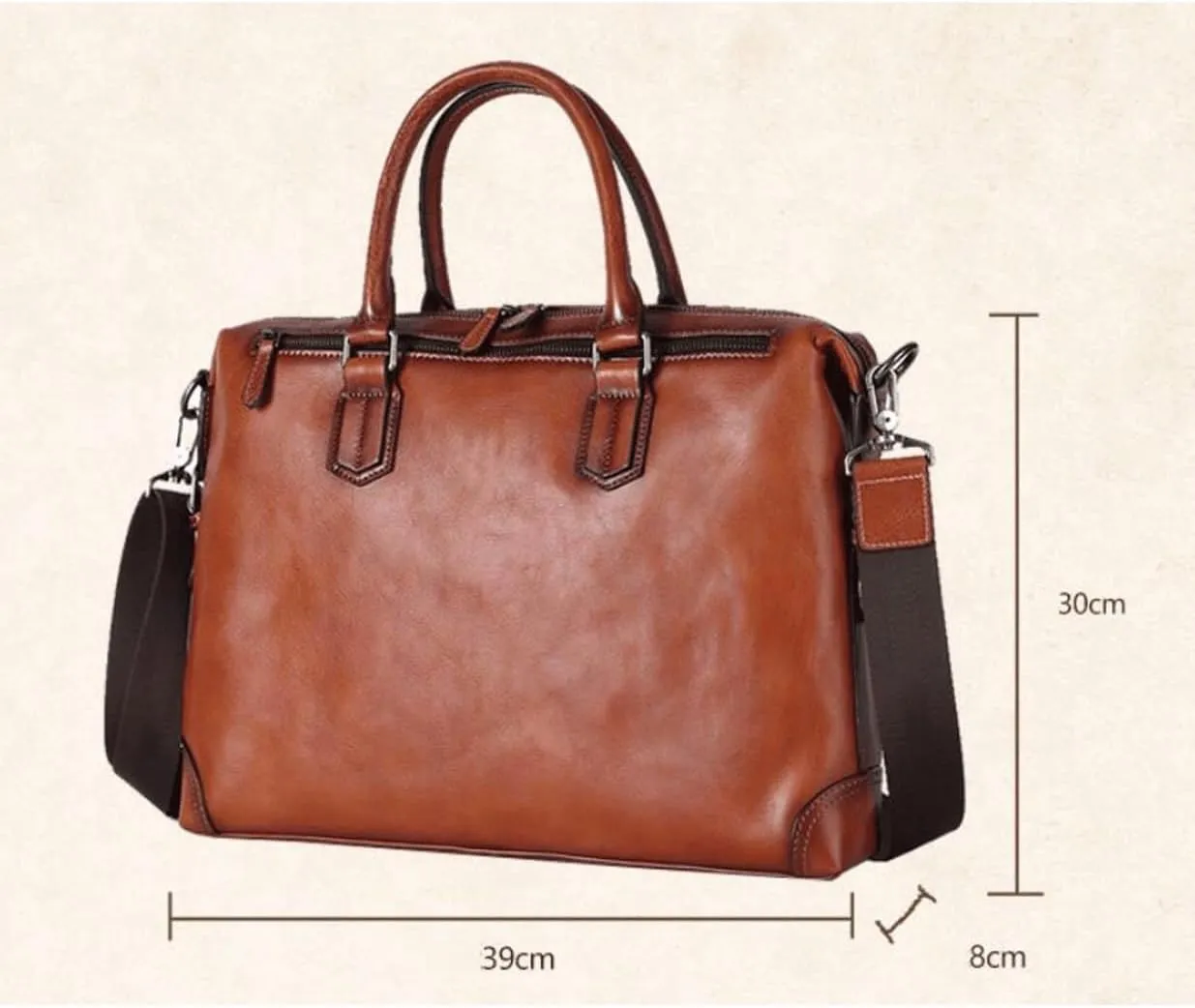Mens Handbags Briefcases Messenger Shoulder Bags Genuine Leather Laptop Bags Computers Bags 15.3Inch