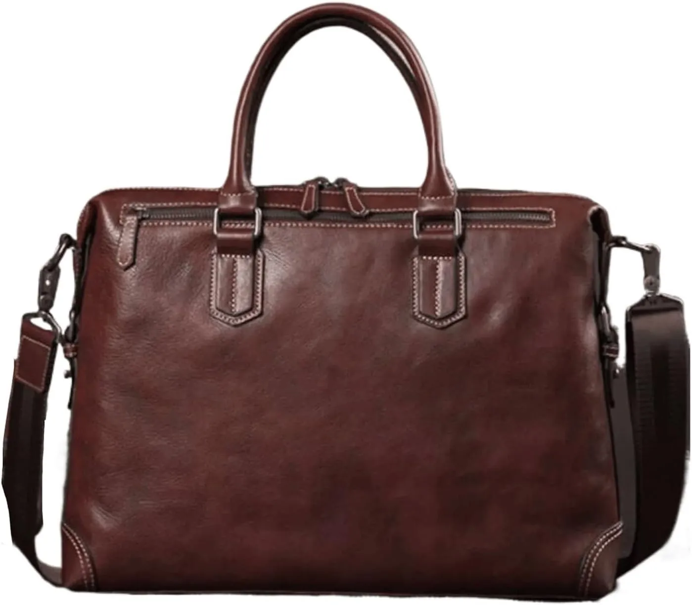 Mens Handbags Briefcases Messenger Shoulder Bags Genuine Leather Laptop Bags Computers Bags 15.3Inch