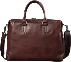 Mens Handbags Briefcases Messenger Shoulder Bags Genuine Leather Laptop Bags Computers Bags 15.3Inch