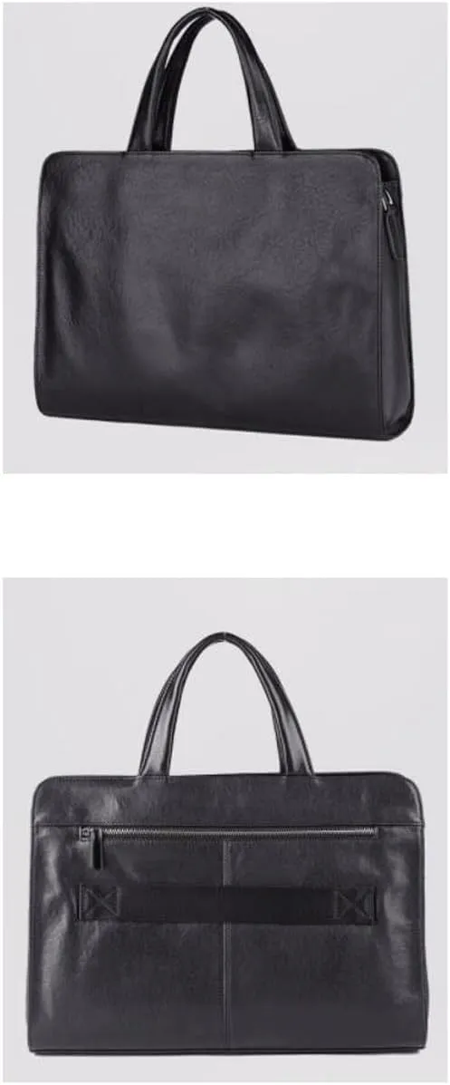 Mens Handbags Genuine Leather Laptop Bags Briefcases Computer Bags Carrying Cases Messenger Shoulder Bags 15.7Inch