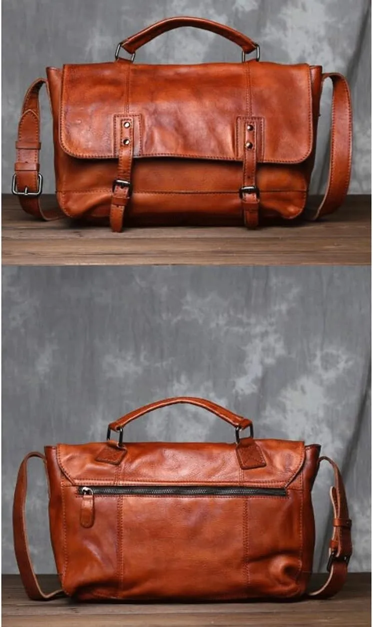Mens Handbags Messenger Shoulder Bags Genuine Leather Laptop Bags Briefcases Computer Bags Travel Casual Daypack