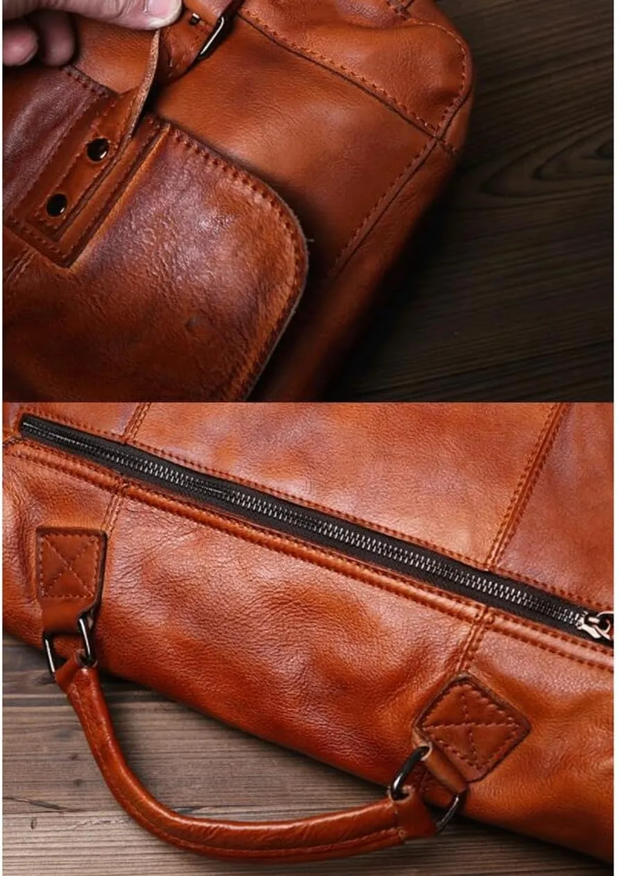 Mens Handbags Messenger Shoulder Bags Genuine Leather Laptop Bags Briefcases Computer Bags Travel Casual Daypack