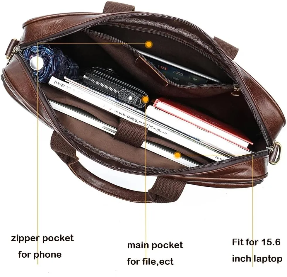 Men's Leather Bags Briefcases Office Bags Leather Laptop Bags Briefcases Handbags