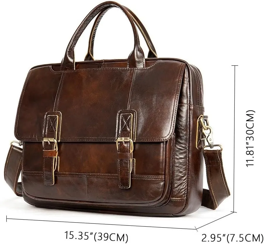 Men's Leather Shoulder Bags Work Briefcases Messenger Bags Travel Carrying Cases Laptop Bags Handbags