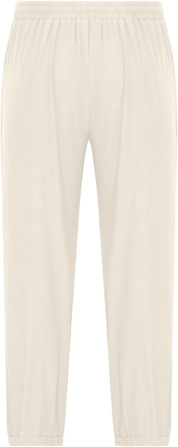 Mens Linen Harem Pants Drawstring Beach Pants Loose Fit Wide Leg Pant Casual Yoga Hippie Thai Pants with Pockets