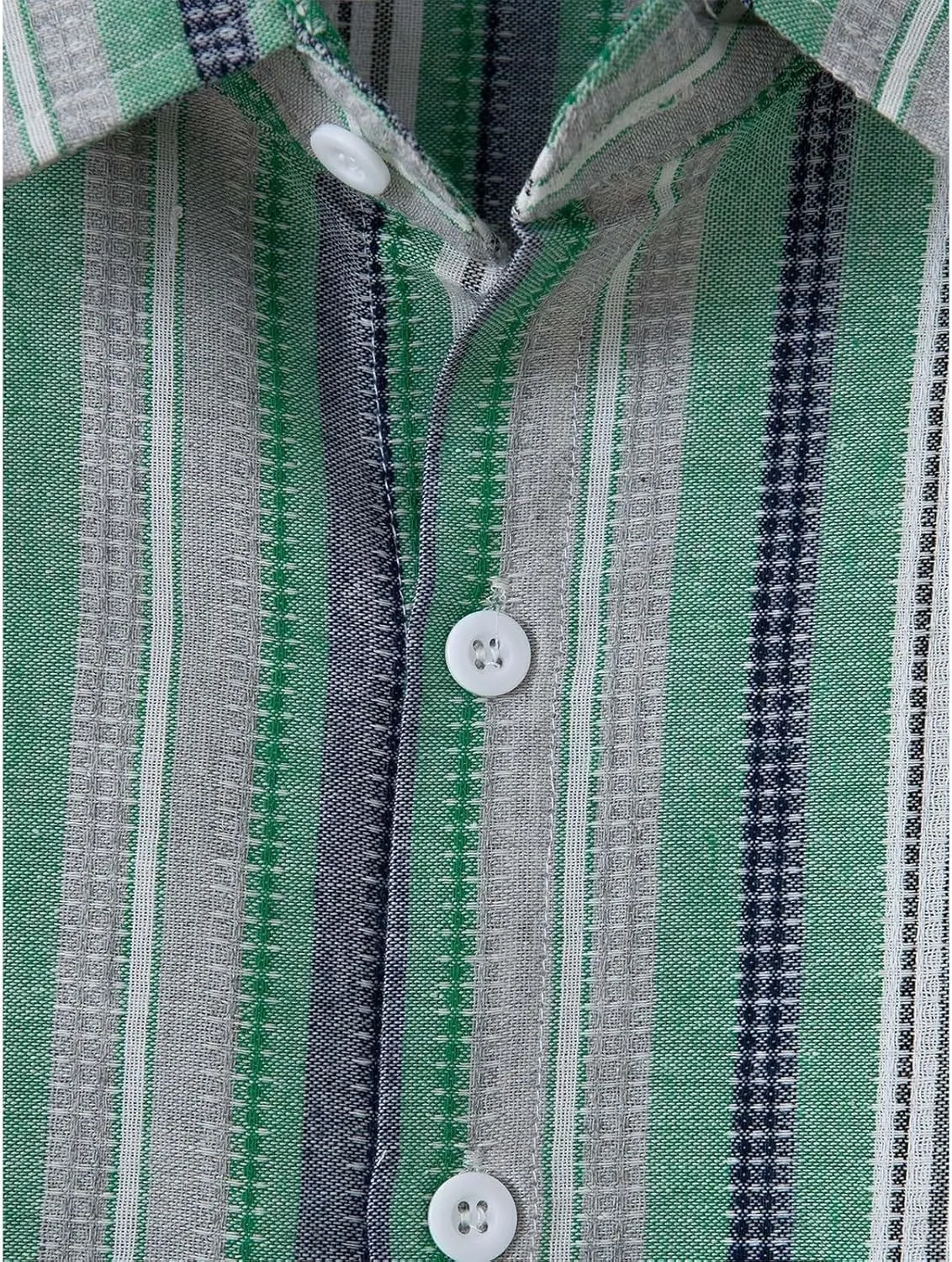 Mens Linen Shirts Button Down Striped Shirts Casual Long Sleeve Linen Shirts for Men Collared Fashion Business Shirt