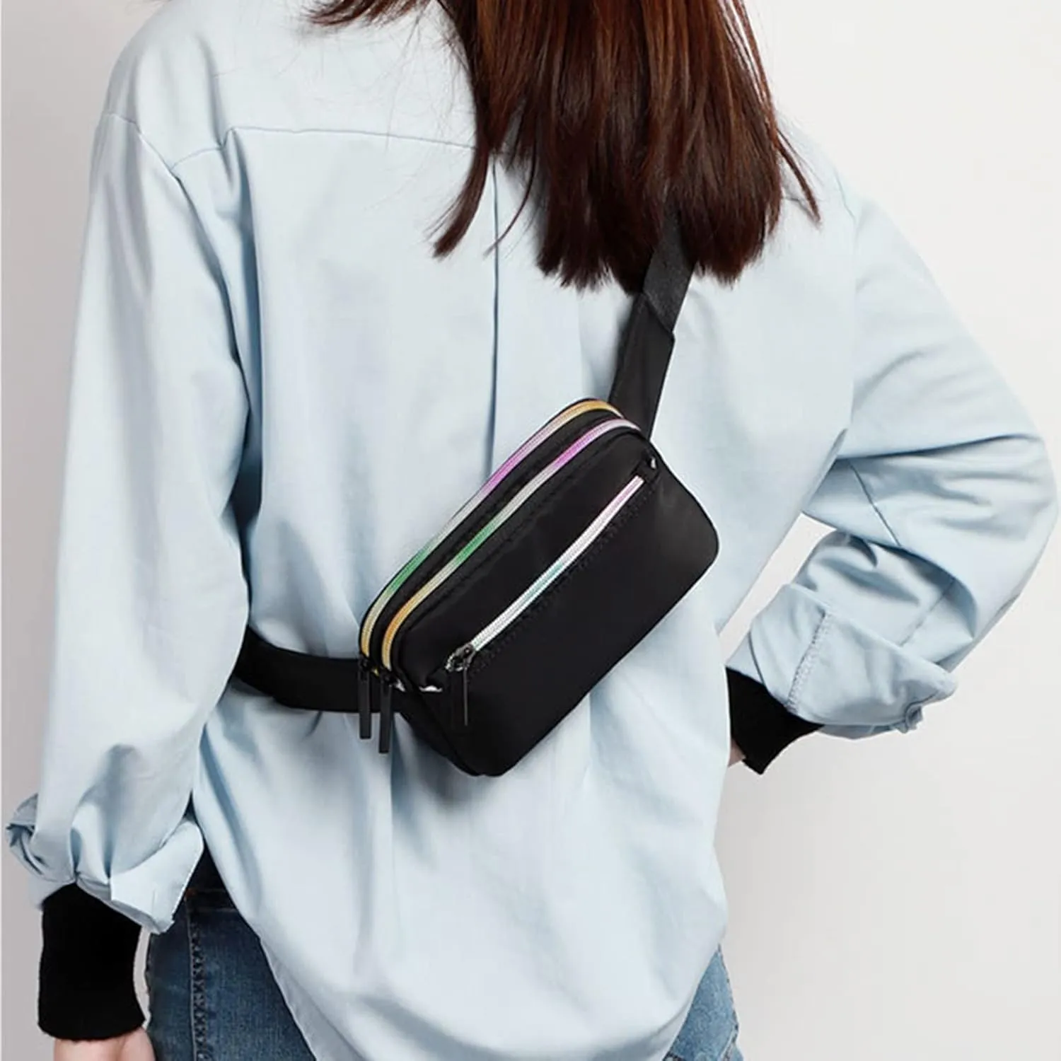 Mens Purses Or Shoulder Bags New Women Waist Bag Fashion Casual Light Mini Sports Mobile Phone Bags (Black, One Size)