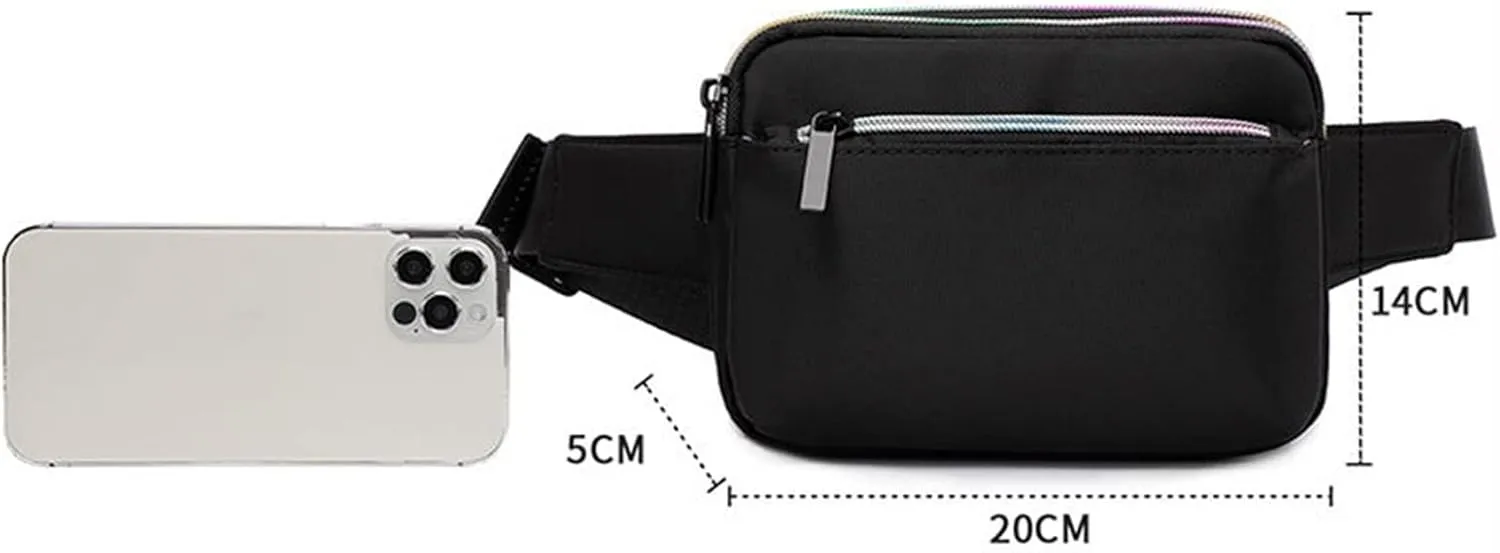 Mens Purses Or Shoulder Bags New Women Waist Bag Fashion Casual Light Mini Sports Mobile Phone Bags (Black, One Size)