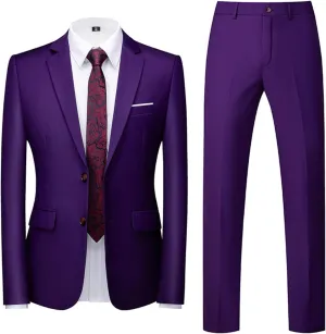 Mens Suits Slim Fit 2 Pieces Formal Suit Jacket for Men Wedding Prom Tuxedo,Daily Business Blazer and Pants Set