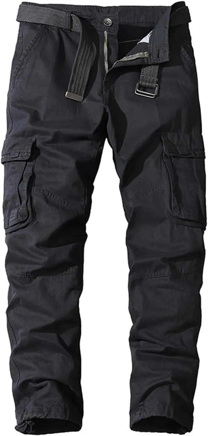 Men's Tactical Cargo Pants Military Combat Cargo Pants Outdoor Hiking Work Pants Trousers with Muti Pockets No Belt