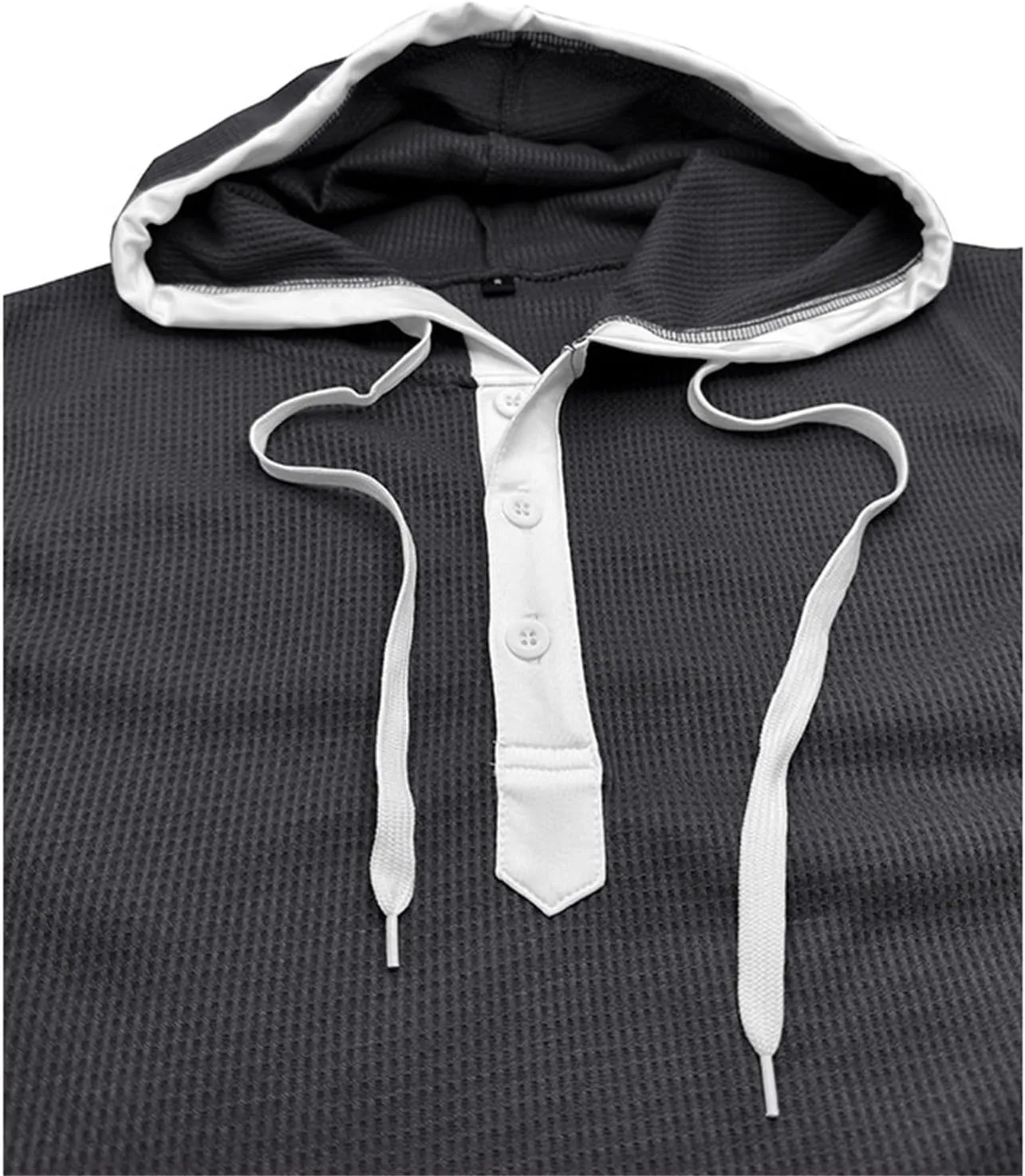 Mens Waffle Tank Tops Hoodie Shirts Sleeveless Gym Hoodies Bodybuilding Muscle Shirts Casual Beach Hippie Shirts