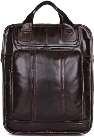 Messenger Shoulder Bags, Handbags Computers Bags, Business Mens Genuine Leather Laptop Bags, Briefcases for Men (Color : Brown)